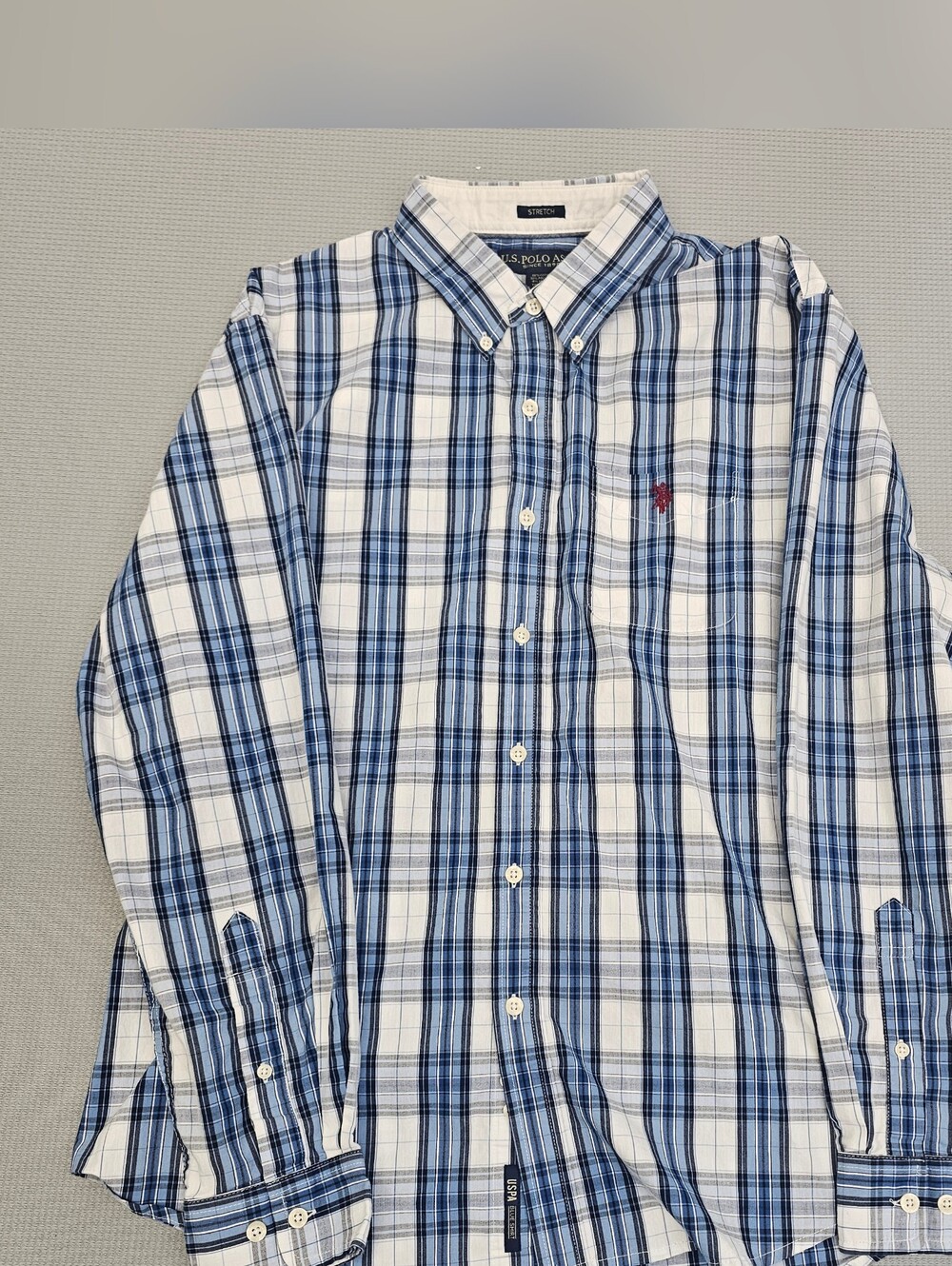 U.S. Polo Assn. Men's Blue Plaid Button-Down Shirt